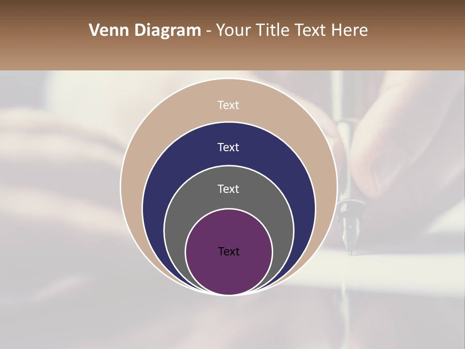 A Person Writing On A Piece Of Paper With A Pen PowerPoint Template