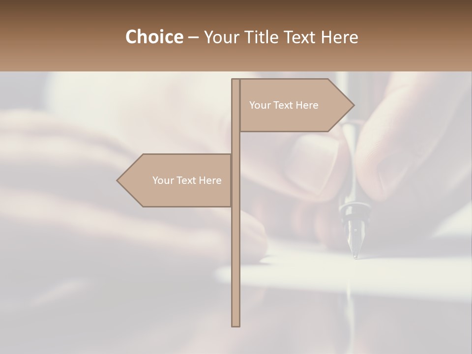 A Person Writing On A Piece Of Paper With A Pen PowerPoint Template