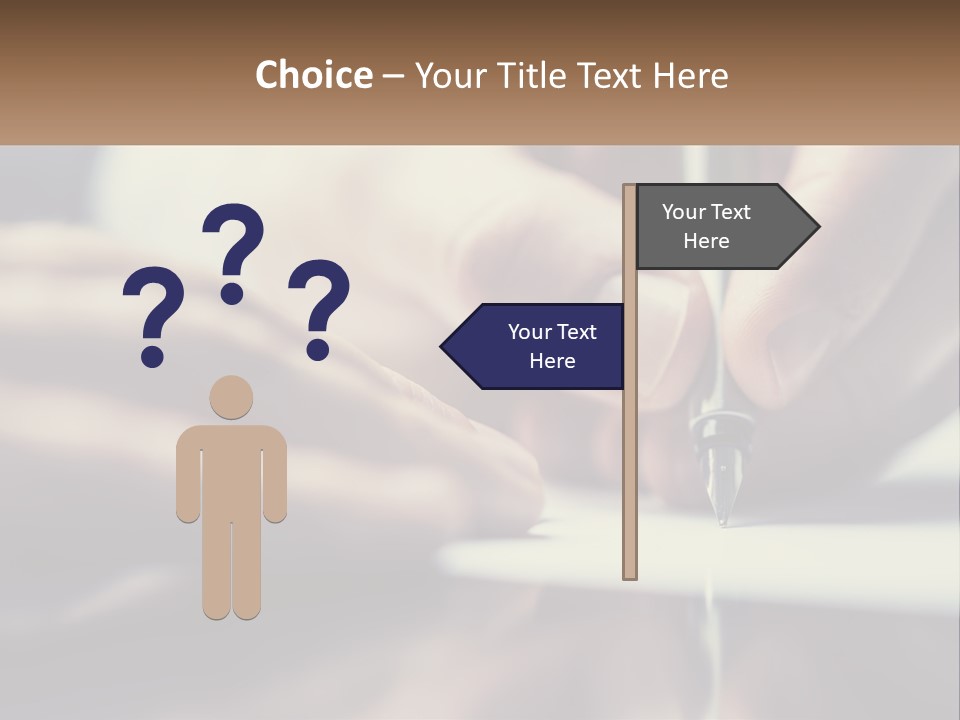 A Person Writing On A Piece Of Paper With A Pen PowerPoint Template