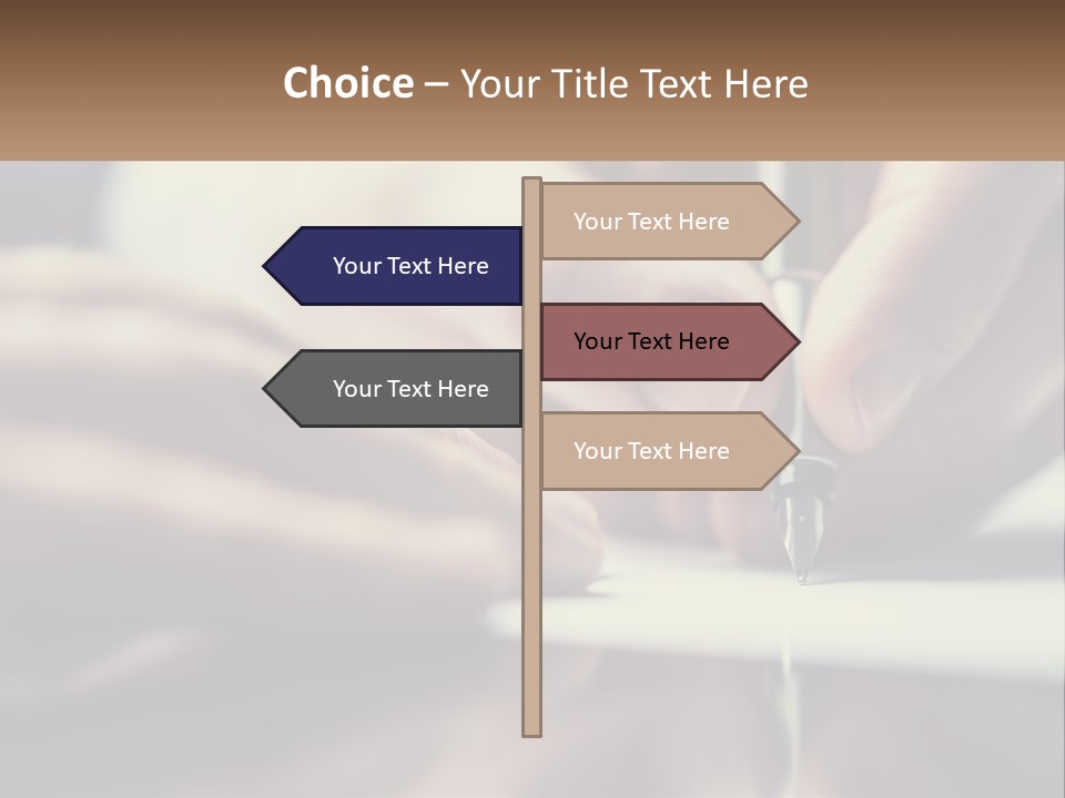A Person Writing On A Piece Of Paper With A Pen PowerPoint Template