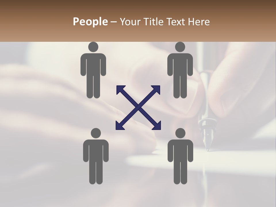 A Person Writing On A Piece Of Paper With A Pen PowerPoint Template