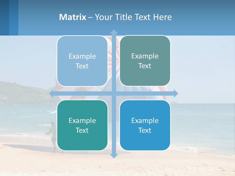 Two People Are Flying A Large Kite On The Beach PowerPoint Template