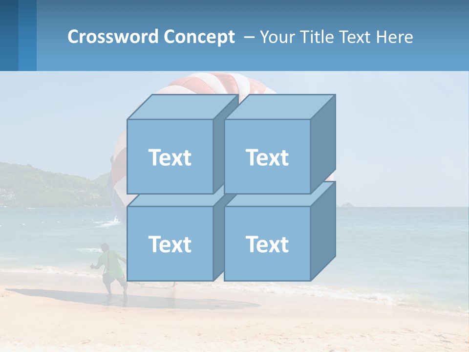 Two People Are Flying A Large Kite On The Beach PowerPoint Template