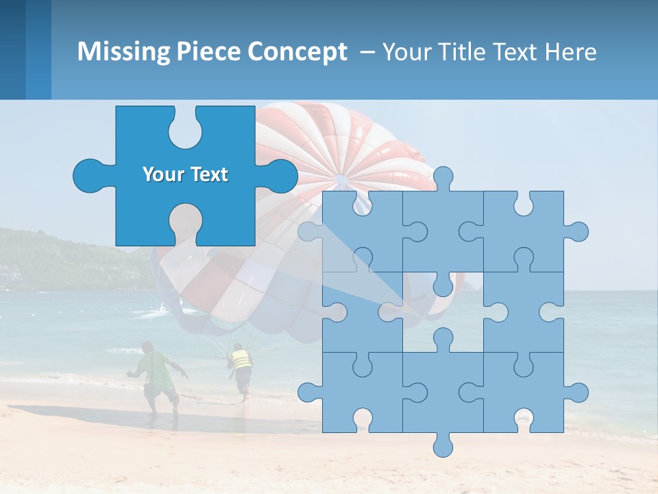 Two People Are Flying A Large Kite On The Beach PowerPoint Template