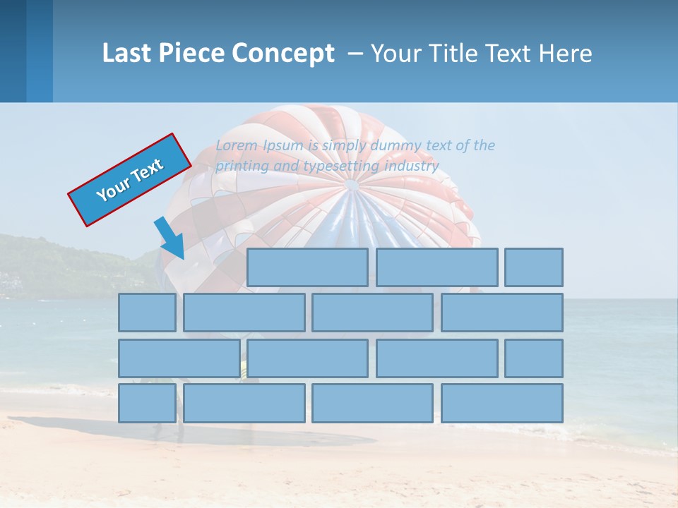 Two People Are Flying A Large Kite On The Beach PowerPoint Template