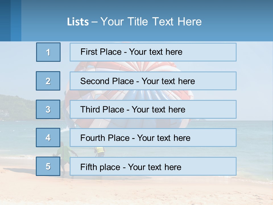Two People Are Flying A Large Kite On The Beach PowerPoint Template