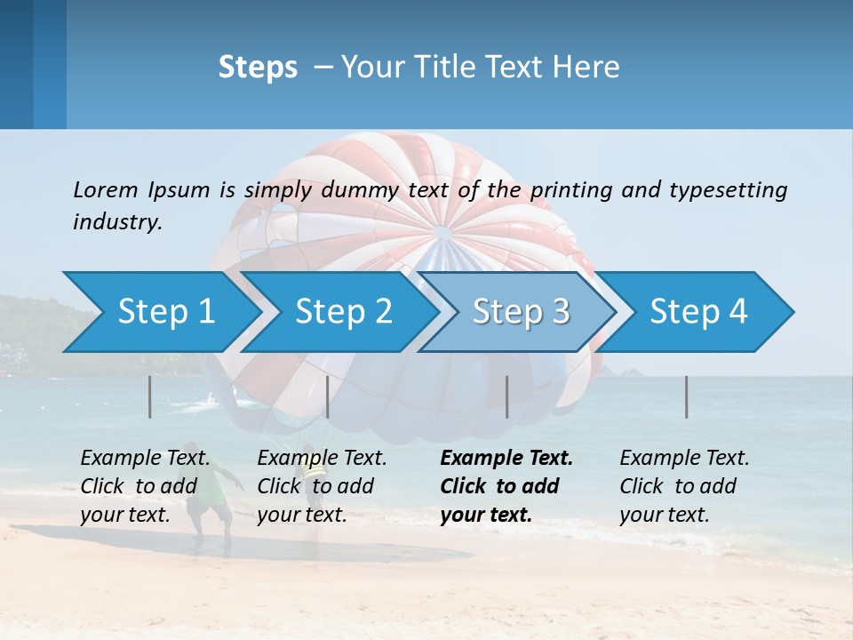 Two People Are Flying A Large Kite On The Beach PowerPoint Template