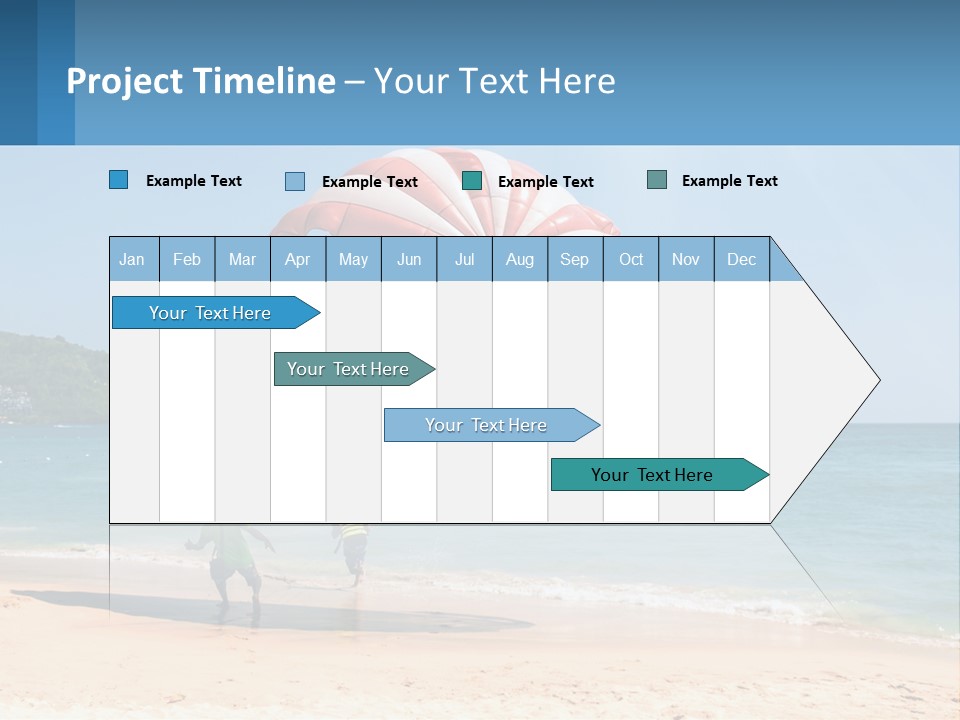 Two People Are Flying A Large Kite On The Beach PowerPoint Template