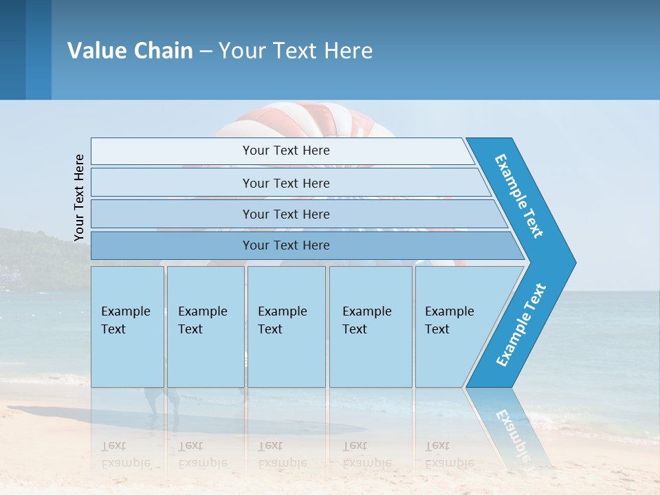 Two People Are Flying A Large Kite On The Beach PowerPoint Template