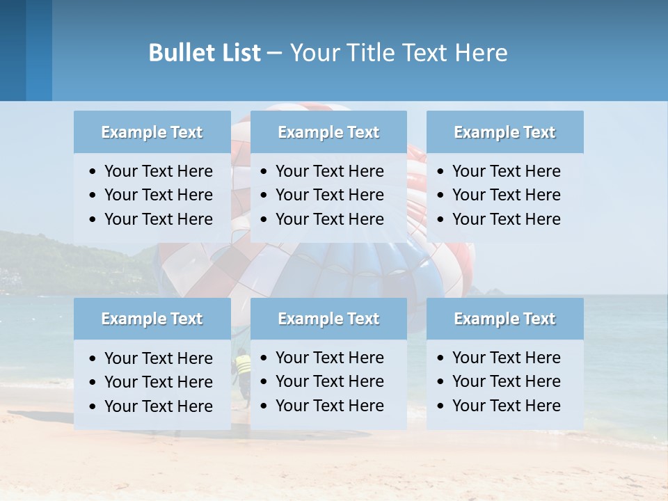 Two People Are Flying A Large Kite On The Beach PowerPoint Template