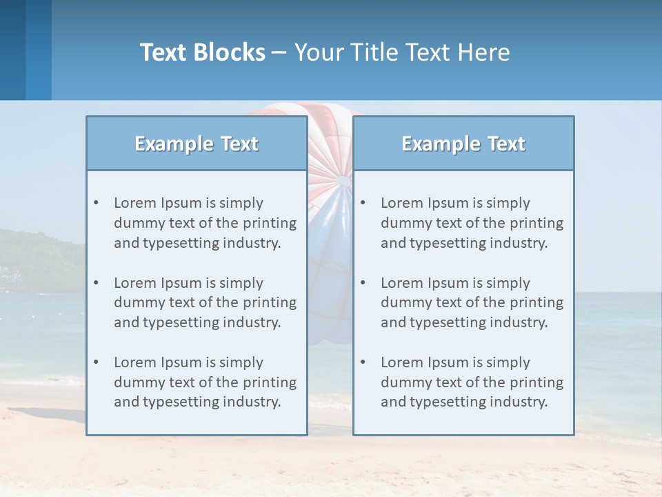 Two People Are Flying A Large Kite On The Beach PowerPoint Template