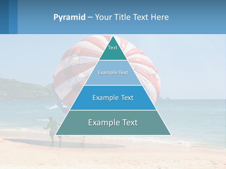 Two People Are Flying A Large Kite On The Beach PowerPoint Template