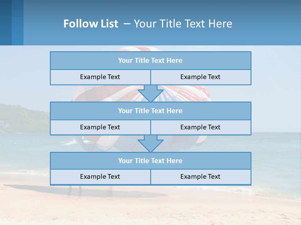 Two People Are Flying A Large Kite On The Beach PowerPoint Template