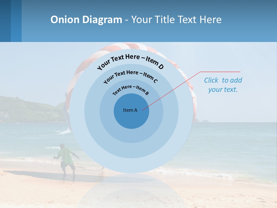 Two People Are Flying A Large Kite On The Beach PowerPoint Template