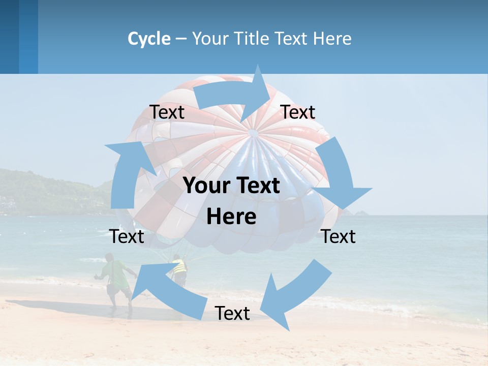 Two People Are Flying A Large Kite On The Beach PowerPoint Template