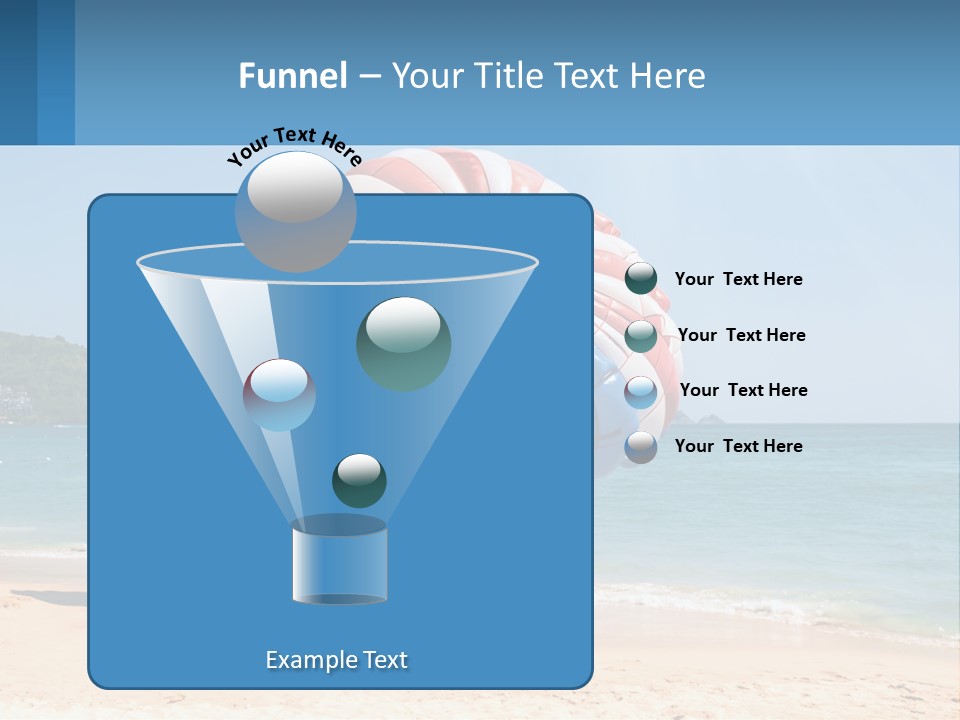 Two People Are Flying A Large Kite On The Beach PowerPoint Template