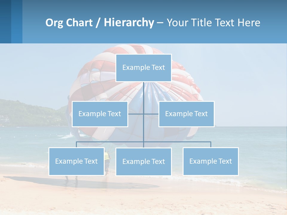 Two People Are Flying A Large Kite On The Beach PowerPoint Template