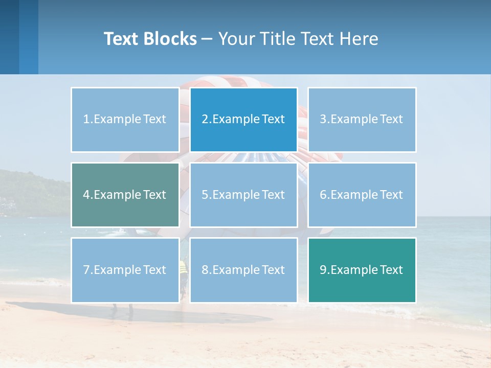 Two People Are Flying A Large Kite On The Beach PowerPoint Template