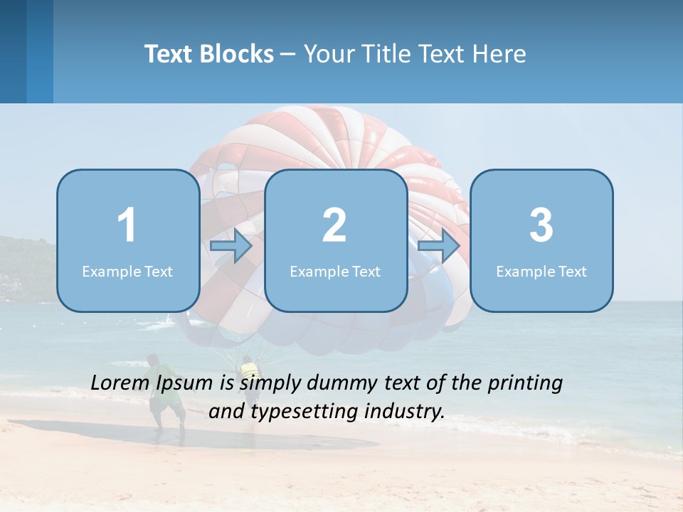 Two People Are Flying A Large Kite On The Beach PowerPoint Template