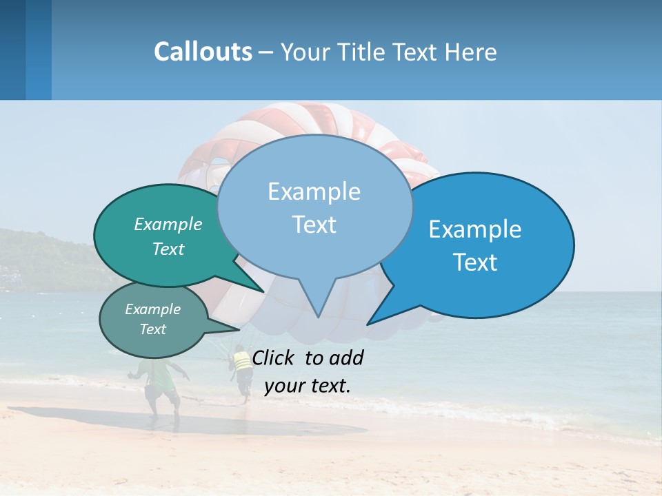 Two People Are Flying A Large Kite On The Beach PowerPoint Template