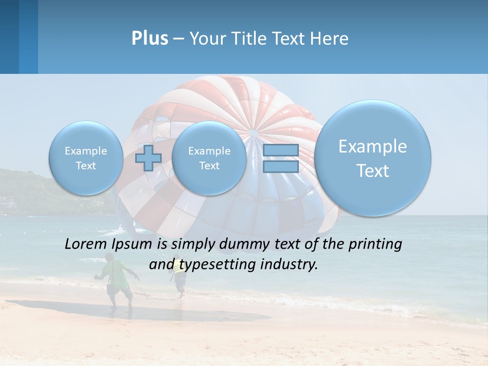 Two People Are Flying A Large Kite On The Beach PowerPoint Template