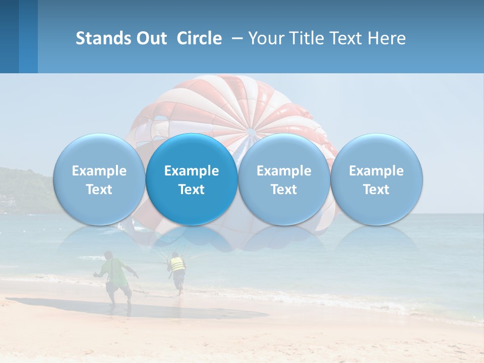Two People Are Flying A Large Kite On The Beach PowerPoint Template