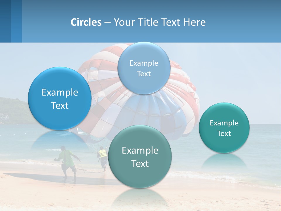 Two People Are Flying A Large Kite On The Beach PowerPoint Template