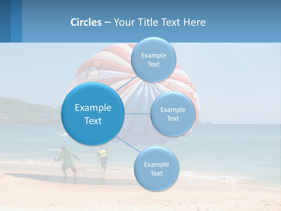 Two People Are Flying A Large Kite On The Beach PowerPoint Template