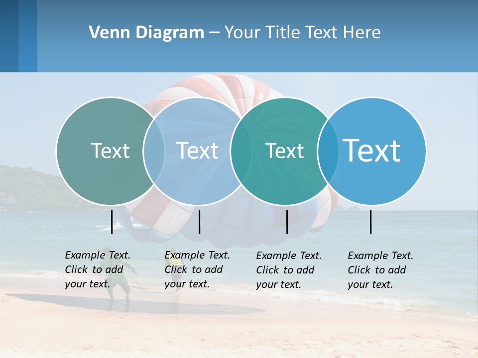 Two People Are Flying A Large Kite On The Beach PowerPoint Template