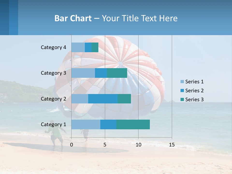 Two People Are Flying A Large Kite On The Beach PowerPoint Template