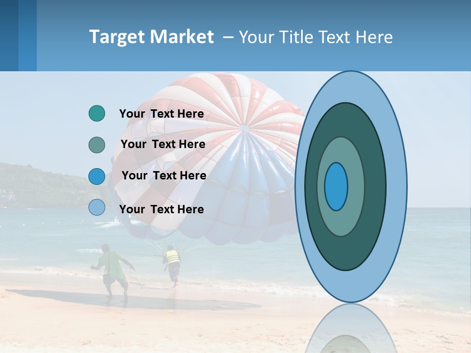 Two People Are Flying A Large Kite On The Beach PowerPoint Template