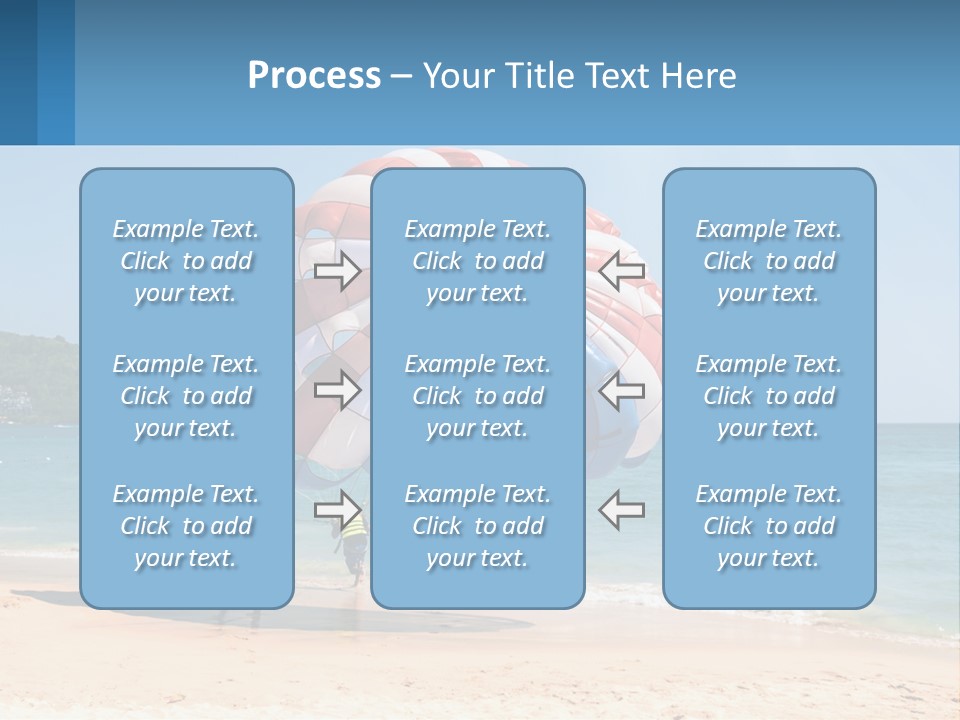 Two People Are Flying A Large Kite On The Beach PowerPoint Template