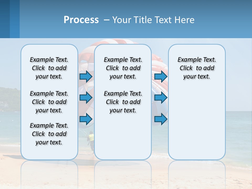 Two People Are Flying A Large Kite On The Beach PowerPoint Template