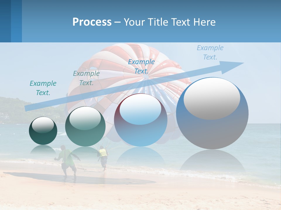 Two People Are Flying A Large Kite On The Beach PowerPoint Template