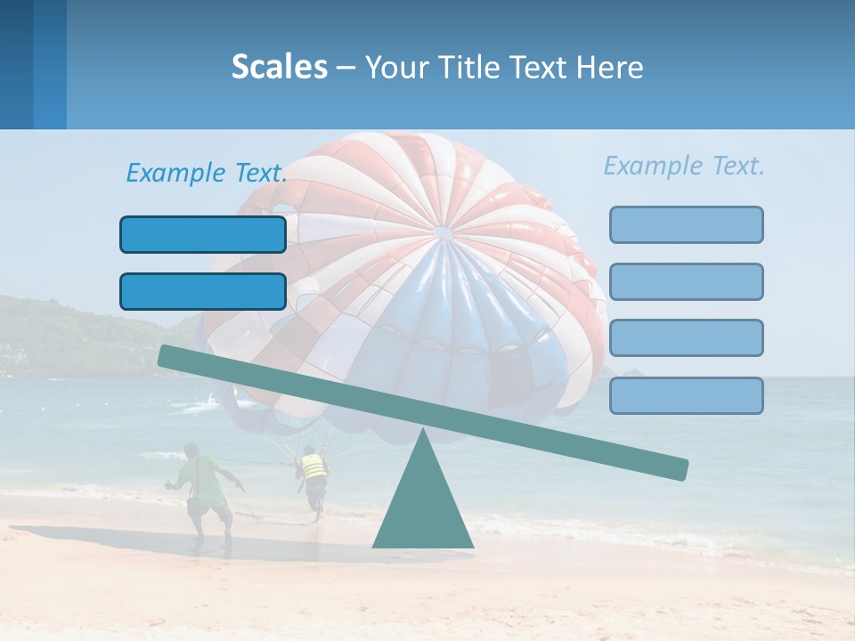 Two People Are Flying A Large Kite On The Beach PowerPoint Template