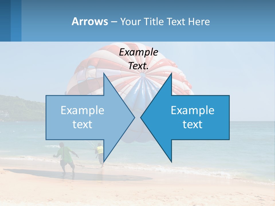 Two People Are Flying A Large Kite On The Beach PowerPoint Template