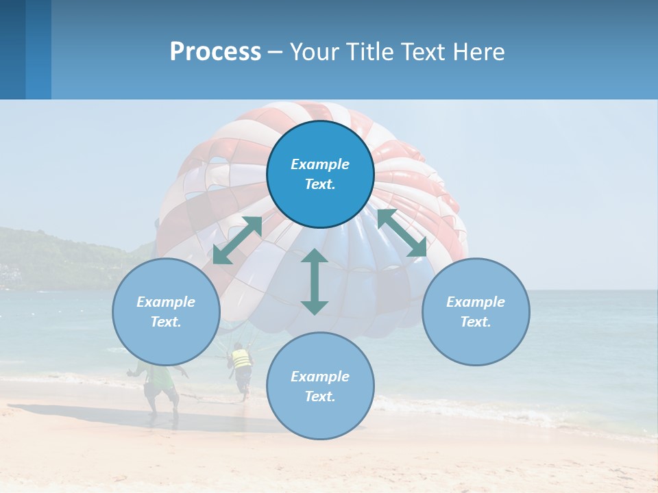 Two People Are Flying A Large Kite On The Beach PowerPoint Template