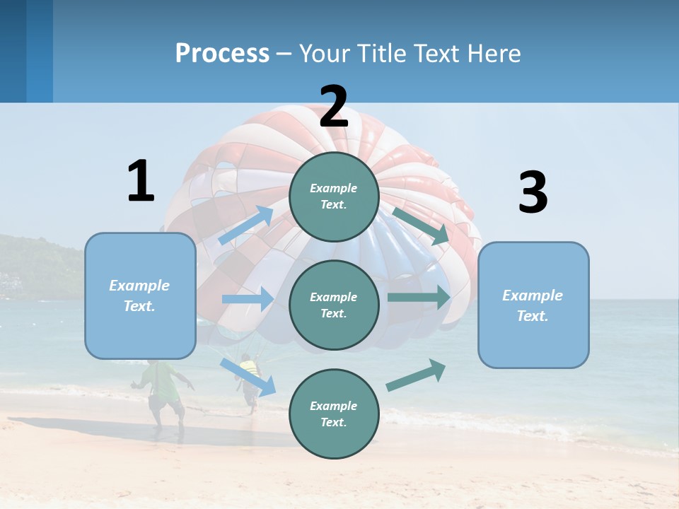 Two People Are Flying A Large Kite On The Beach PowerPoint Template