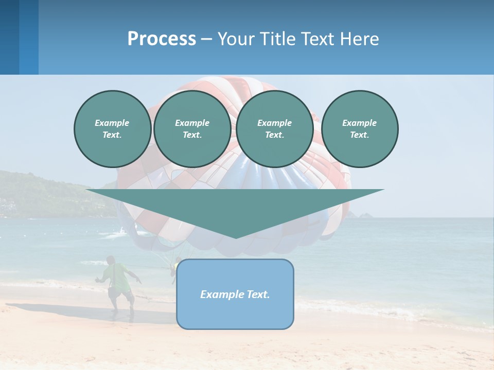 Two People Are Flying A Large Kite On The Beach PowerPoint Template