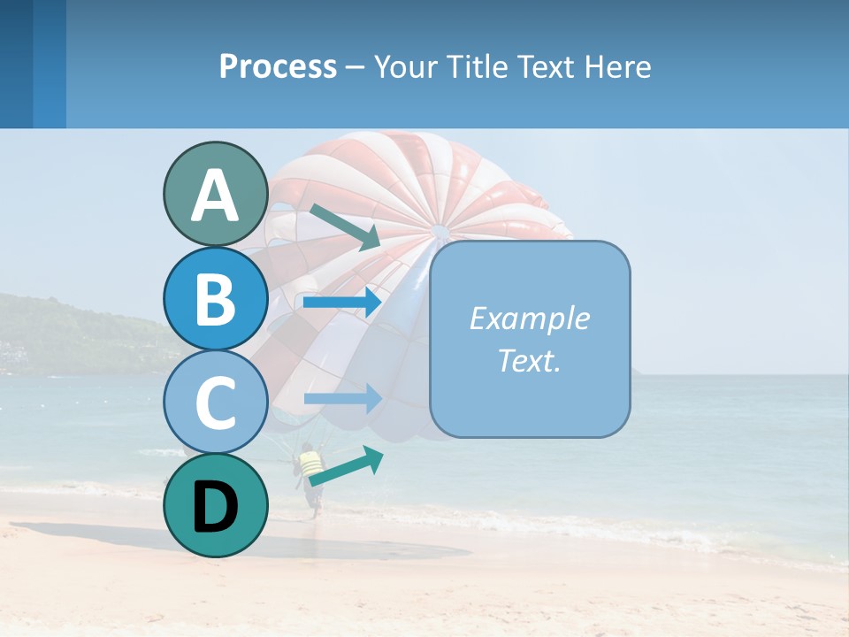 Two People Are Flying A Large Kite On The Beach PowerPoint Template