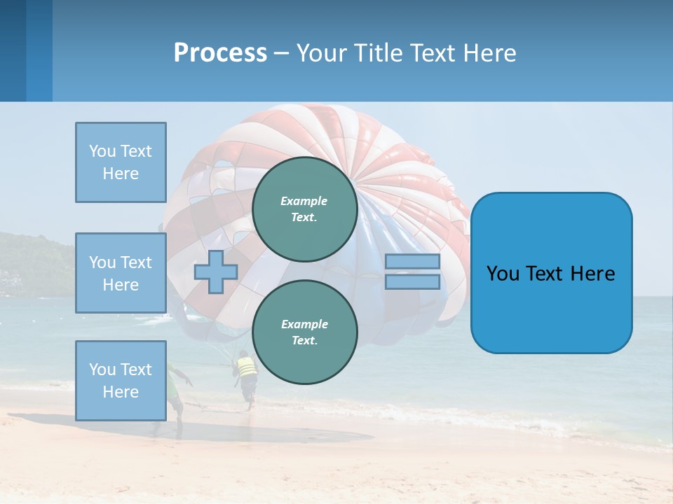 Two People Are Flying A Large Kite On The Beach PowerPoint Template