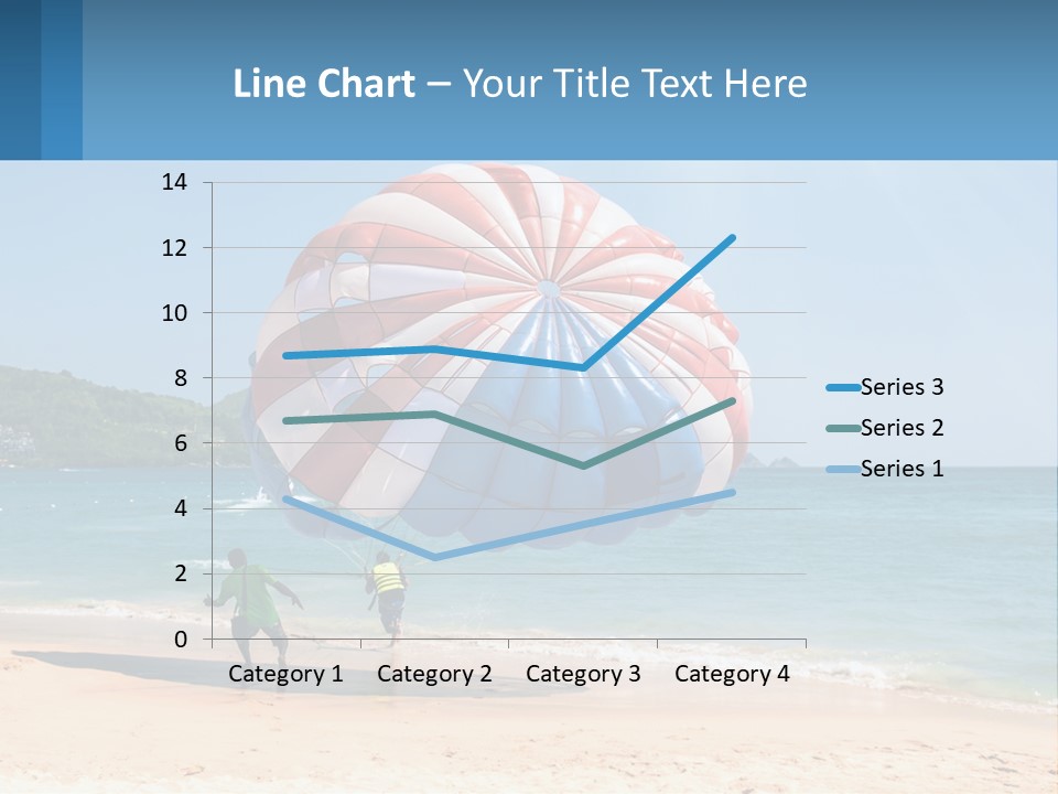 Two People Are Flying A Large Kite On The Beach PowerPoint Template