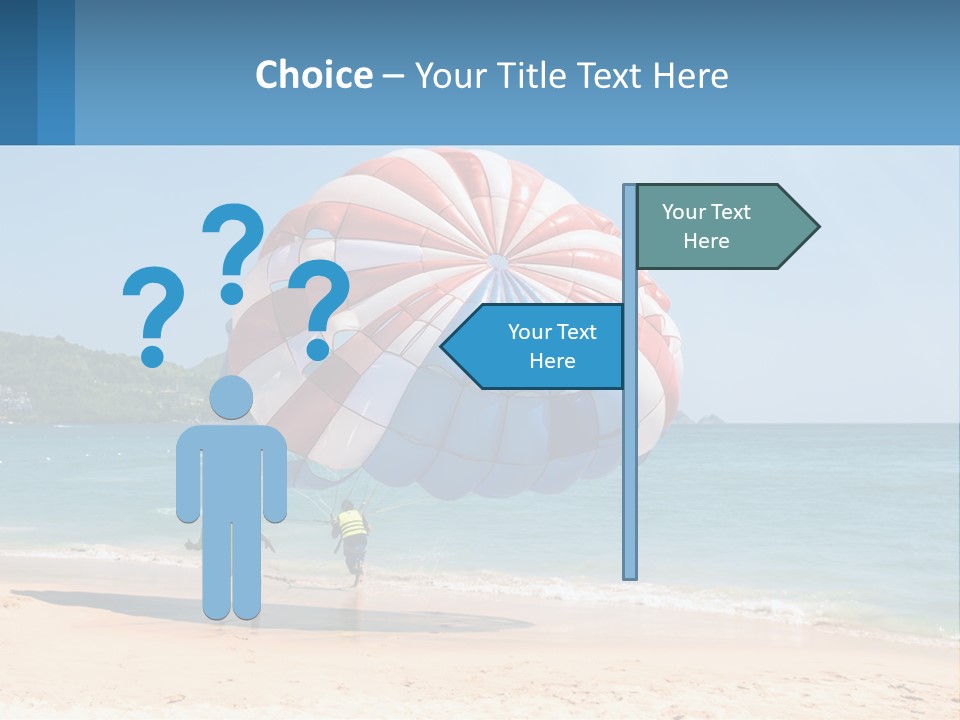 Two People Are Flying A Large Kite On The Beach PowerPoint Template