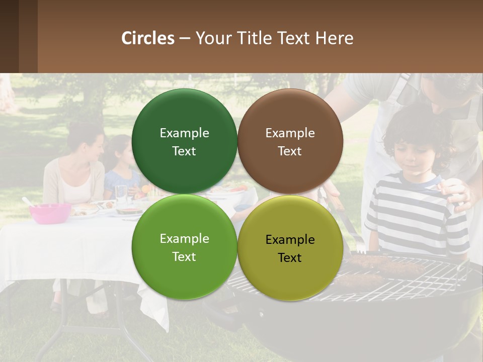 A Man Grilling Meat On A Grill With People Sitting Around PowerPoint Template