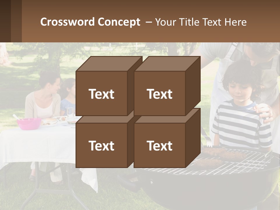 A Man Grilling Meat On A Grill With People Sitting Around PowerPoint Template