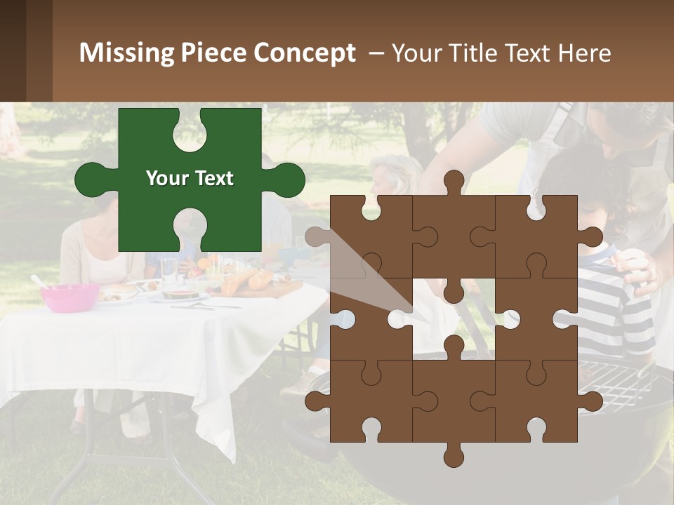 A Man Grilling Meat On A Grill With People Sitting Around PowerPoint Template