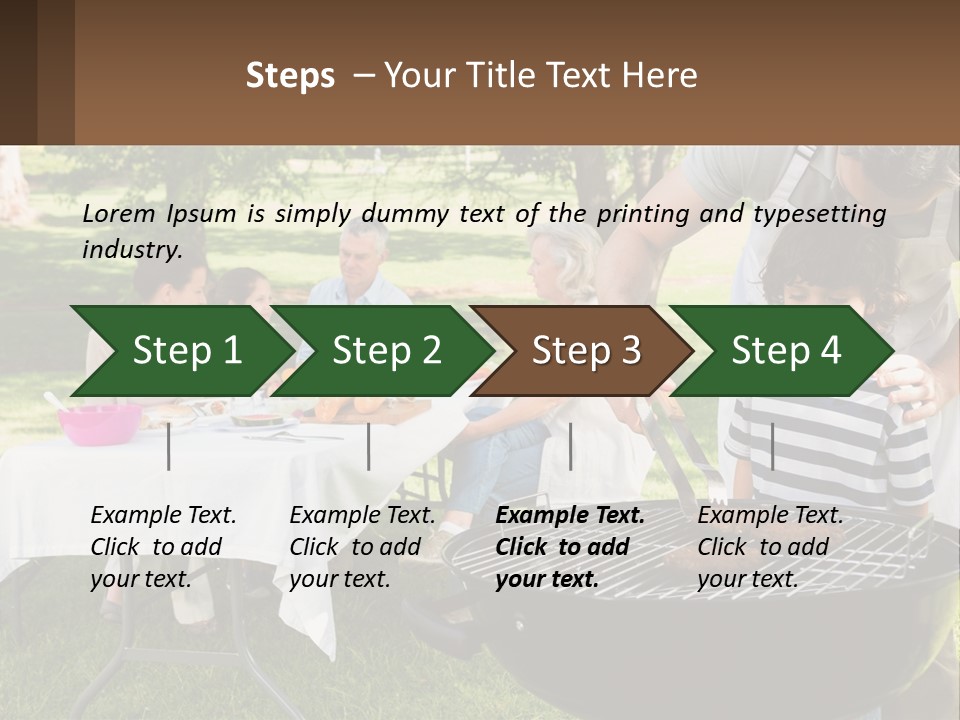 A Man Grilling Meat On A Grill With People Sitting Around PowerPoint Template