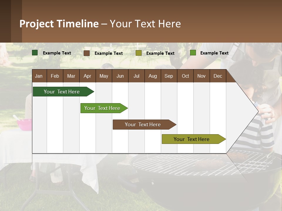 A Man Grilling Meat On A Grill With People Sitting Around PowerPoint Template