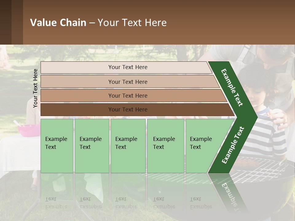 A Man Grilling Meat On A Grill With People Sitting Around PowerPoint Template