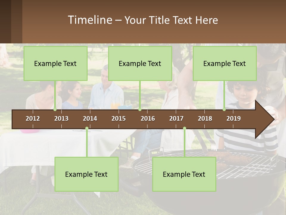 A Man Grilling Meat On A Grill With People Sitting Around PowerPoint Template